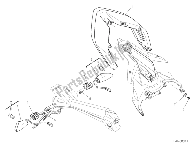 Toutes les pièces pour le Feu Arrière du Ducati Superbike Panigale 25 Anniversario 916 USA 1100 2020